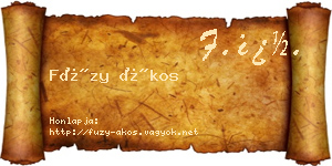 Füzy Ákos névjegykártya